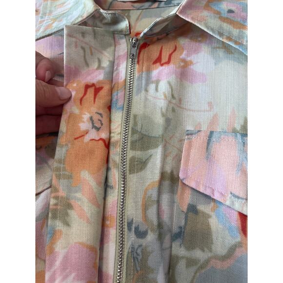 Lowerright Floral Watercolor Print Jumpsuit NWOT Women's One Piece Size Small - Picture 6 of 12